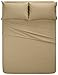 Amazon Brand – Pinzon Signature Cotton Heavyweight Velvet Flannel Sheet Set - Queen, Chamois