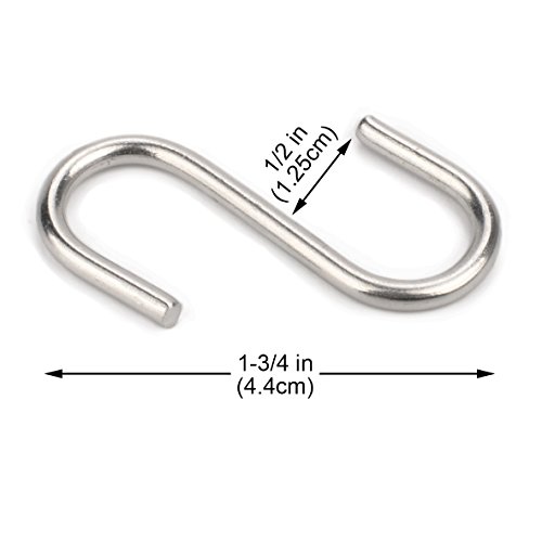 Flammi 20-Pack Mini S Shaped Hooks Hanging Hooks Chrome Plated for Jewelry Key Ring Dustpan Brush (1-3/4-Inch Long) - Thumbnail 2