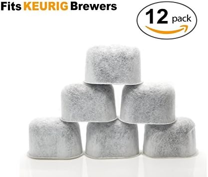 12 Pack Keurig Compatible Charcoal Water Filter Replacement for KUERIG Coffee Makers Universal (NOT CUISINART) - Fits Keurig 2.0 and older Coffee Machines - Purifies and Improve Taste by ElloGreen