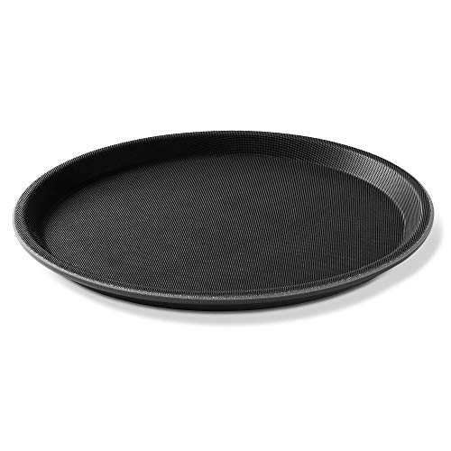 Jubilee (Set of 4) 11" Round Restaurant Serving Trays, Black NSF