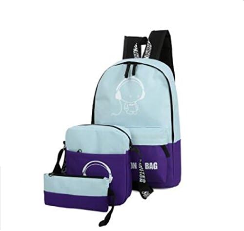Tone Blue Set 3 Pcs Backpacks Shoulder Bag Bags luminous Backpack For Books Smart Phone Laptop Pens Pencils