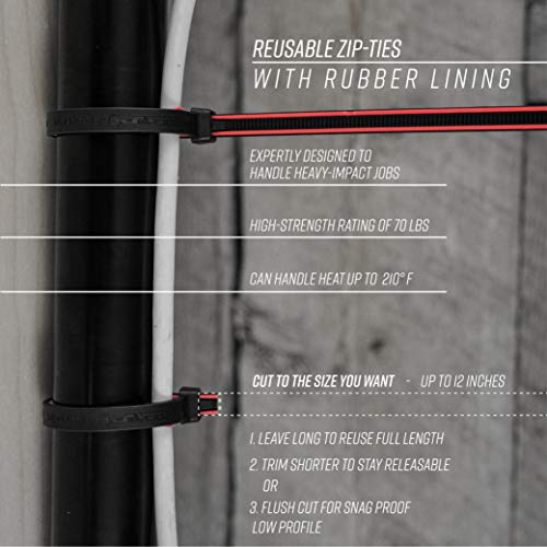 GripLockTies, Releasable, ReUsable, Zip Ties, Industrial Grade, Extra