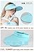 CACUSS Women's Summer Sun Hat Large Brim Visor Adjustable Velcro Packable UPF 50+(Blue)