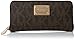 MICHAEL Michael Kors Mk Logo Zip Around Continental,Brown,one size