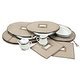 Richards Homewares 6 Piece Deluxe Micro Fiber Accessories Set, Mocha