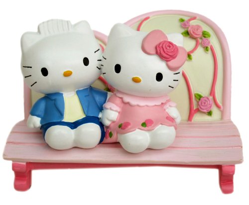 Hello Kitty and Dear Daniel Sitting on a Bench - Hello Kitty Ceramic Decoration