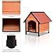 Tangkula Dog House, Wooden Pet Kennel, Outdoor Weather Waterproof Pet House, Natural Wooden Dog House Home with Reddish Brown Roof, Pet Dog House (Medium, Natural Wood)