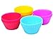July Sky Silicone Cupcake liners - Non-Stick Reusable Silicone Baking Cups - Mini Muffins Molds (24 Pack,D 2.75in) Multicolored