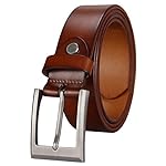 Bullko-Mens-Genuine-Leather-Dress-Casual-Belt-125-Width-Classic-Buckle