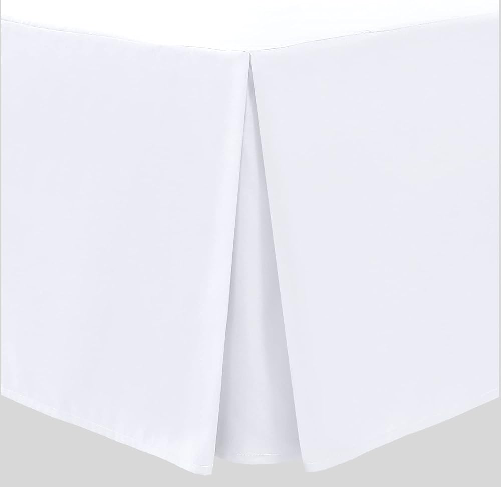 Linen Home White Box Pleated Base Valance Sheet Double 135x190 + 40cm