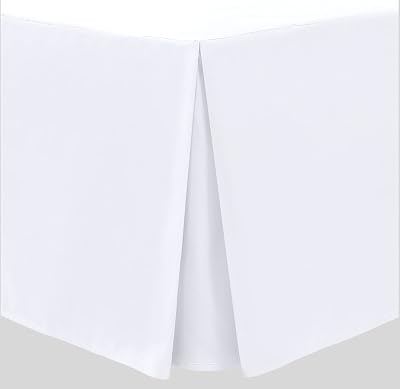 Linen Home White King Box Pleated Base Valance Sheet Microfiber Easy Care