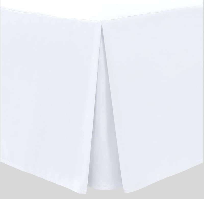 Linen Home White Box Pleated Base Valance Sheet Double 135x190 + 40cm