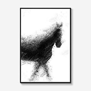 Framed Canvas Wall Art for Living Room, Bedroom Black Horse Canvas Prints for Modern Home Decoration Ready to Hang - 16"x24" inches