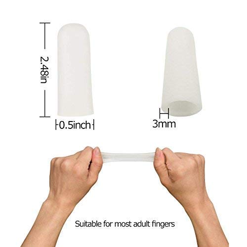 20 Pieces Gel Finger Cover, Silicone Finger Cots, Finger Protector for Women and Men, Great for Trigger Finger, Finger Cracking, Finger Arthritis, Finger Callus