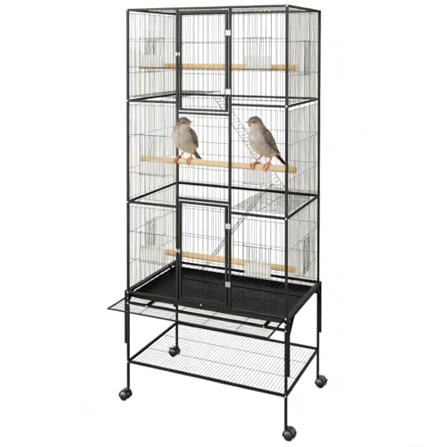 Garvee 69in Extra Large Bird Cage, Rolling Parrot Cage with Feeding Accessories…