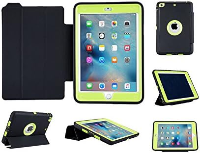 Ipad 4 Case, Meiya Newest Full Body Rugged Shockproof Sand/dust/dirt Proof Flip Smart Cover Case for Ipad 4 3 2, Military Heavy Duty Armor Light Weight Case(BLACK+GREEN)