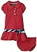 Nautica Bab Baby Girls' Newborn Shawl Collar Pique Dress,Dark Red,12 Months