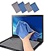 wisdompro Large 4-Pack Microfiber Cleaning Cloth for Keyboard Protector Cover, Camera, Lens, Eyeglass, iPhone, iPad, Tablet, Laptop, LCD TV, Computer Screen(12x8.25, 13.5x8.63 Inches Blue and Grey) primary