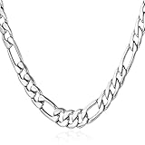 U7 Jewelry Men Necklace 18K Gold Plated/Black Gun/Stainless Steel Figaro Chain,5mm-12mm,18