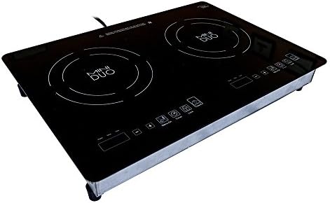 True Induction MD-2B Mini Duo Portable Counter Inset Double Burner Induction Cooktop, 120V, Black (13 inch)