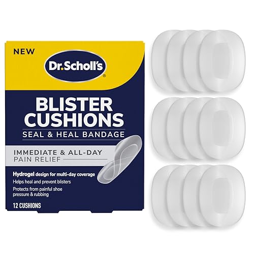 Dr. Scholl’s Blister Cushions Seal & Heal Bandage for Feet, 12 ct - Immediate & All-Day Pain Relief, Blister Prevention Pads, Hydrogel Technology Protects from Painful Shoe Pressure & Rubbing