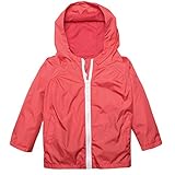 ARSHINER Little Kid Waterproof Hooded Coat Jacket Outwear Raincoat,Red,Size 120