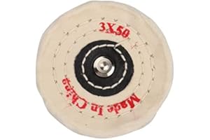 SI FANG Soft Cotton Buffing Polishing Wheel for Mini Electric Belt Sander Bench Grinder, 3 inch (50 Ply) Extra Thick Colth Buffing Wheel for Metal Alloys Stone Ceramics Glass Wood Waxing (1PC)