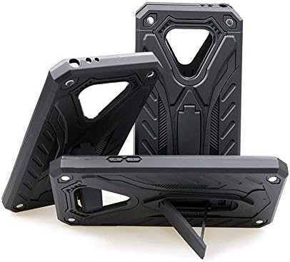BaLeeLu LG G5 [Phantom Knight Armor] Stand Hard Rugged Cover Silicon Phone Case with Built-in Screen Protector-Black