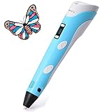 3D Printing Pen for Kids,Juboury JBY-II 3D Drawing Pen with LCD Temperature Display for Model Printing,Art Design,DIY and Crafts Drawing--Compatible with 1.75mm ABS and PLA Filament (Blue)