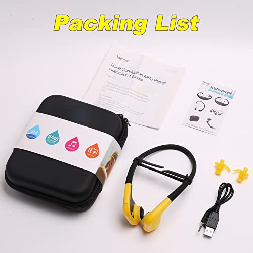 Tayogo Swimming Headphones, IPX8 8GB Waterproof Headphones for