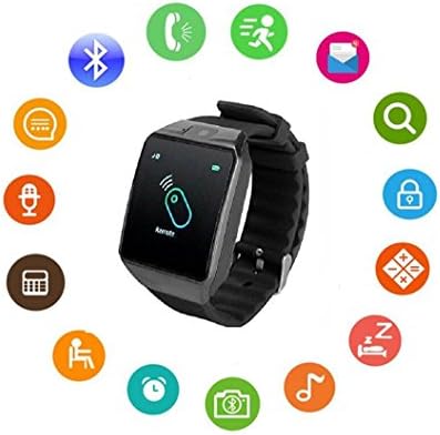 Bluetooth Smart Watch DOROIM Stainless Steel Strap, Camera, Call SMS Reminder, Sleep Monitor, Pedometer, Support SIM TF Card for Android iPhone Men Women Boys Girls (G12-BLACK)