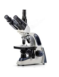 Swift SW380T 40X 2500X   Microscopio de laboratorio trinocular de grado de investigación con ojales de campo amplio 10X 25X, etapa mecánica, enfoque ultra preciso, compatible con cámara