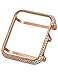 Callancity Quality Metal Crystal Diamond Rhinestone Bezel Cover case Exquisite Handcraft Encrusted Compatible with Apple Watch 38mm Series 1 2 3 (Rose Gold)