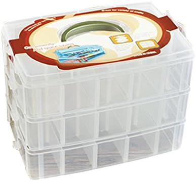 Badou 30 Grid Clear Plastic Adjustable Craft Beads Jewelry Sewing Storage Box Case Organizer Container Divider Portable Electronics Parts Gadgets Accessories Tool Storage Box (White)