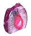 Crystal Allies Gallery: Pair of Small 1lb - 3lbs Polished Agate Geode Halves Bookends w/ Authentic Crystal Allies Stone Card (Pink)