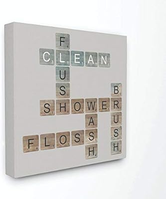 The Stupell Home Decor Collection Scrabble Bathroom Illustration Stretched Canvas Wall Art 17 X 1 5 X 17 Buy Online At Best Price In Uae Amazon Ae
