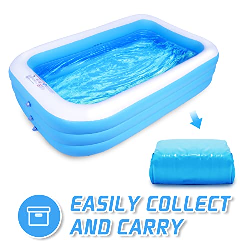 Inflatable Portable Swimming Pool Family Full Size Blow Up Kiddie Pool