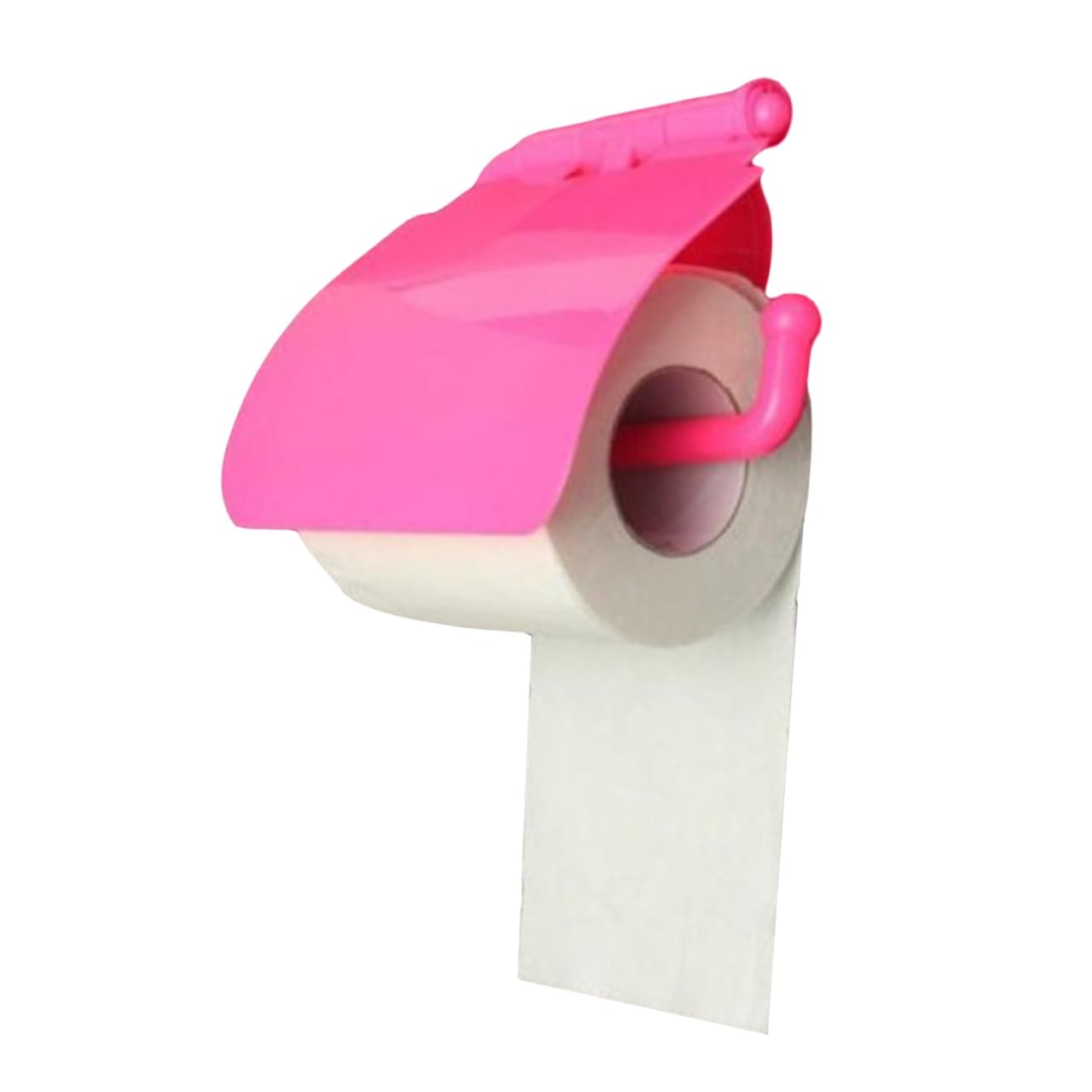 Wall Mounted Suction Cup Toilet Roll Holder, Waterproof and Dustproof Bathroom Tissue Box Holder, Easy Installation, Rose Red