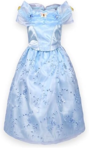 Goodcorsetmall 2015 New Cinderella Dress Princess Costume Butterfly Girl,4-5/ Tag size:120,Sky Blue