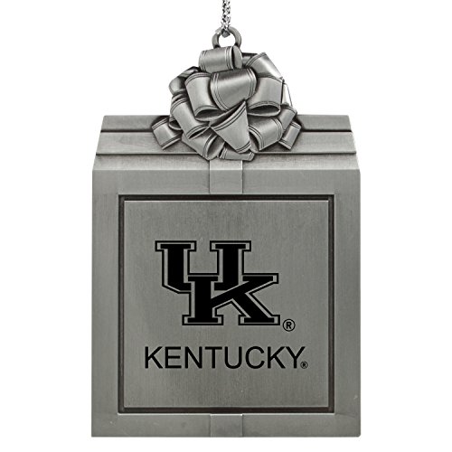 University of Kentucky -Pewter Christmas Holiday Present Ornament-Silver