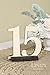 Ling's moment Wooden Table Numbers with Thick Sturdy Vintage Holder Base for Wedding, Party, Events or Catering Decoration, 1 to 15, Pack of 15