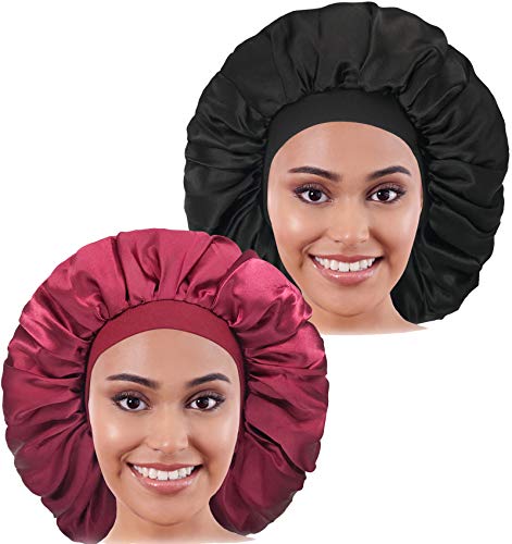 2PCS Large Satin Bonnet,Silk Bonnet 