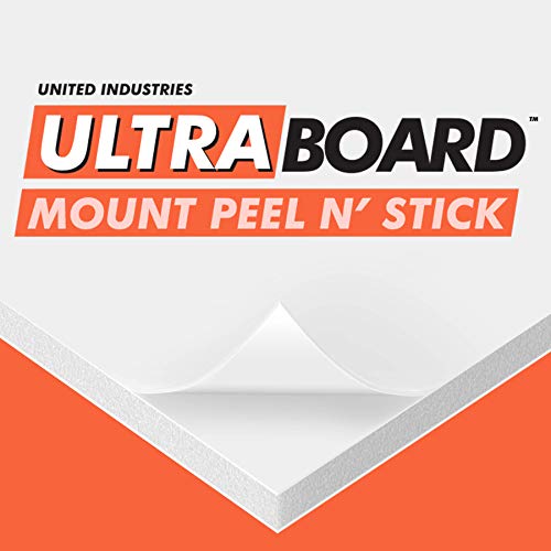 UltraBoard Mount Peel N' Stick - 3/16” Thick Self-Stick Adhesive Foam Core Mount Board or Mat Backer for Photo Mounting (24 Pack) (White, 8" x 10")