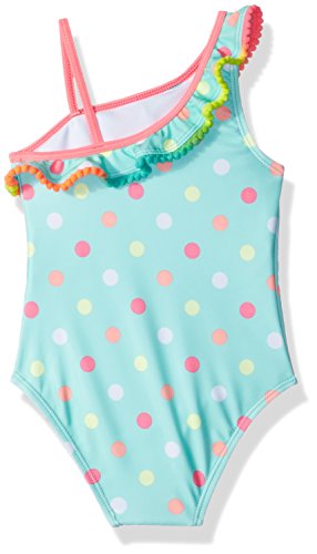 Baby Buns Toddler Girls' One Piece Pretty Pom Swimsuit Skirt Set, Multi, 3T