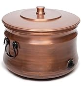 BIRDROCK HOME Copper Water Hose Holder - Ground Garden Hose Pot - Decorative - Handle - Embossed ...