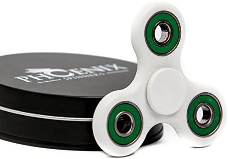 Phoenix Spinners Tri Spinner Fidget Toy for ADHD - Stress and Anxiety Relief - EDC Office Toy, Super Fast Long Spins - Premium Stainless Steel R188 Center, Injection Molded (Non-3D) - White