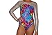 Red Monkey Gear Metallic Rainbow Galaxy Print Long Sleeve Gymnastic Leotard