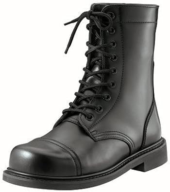 mens black military style boots