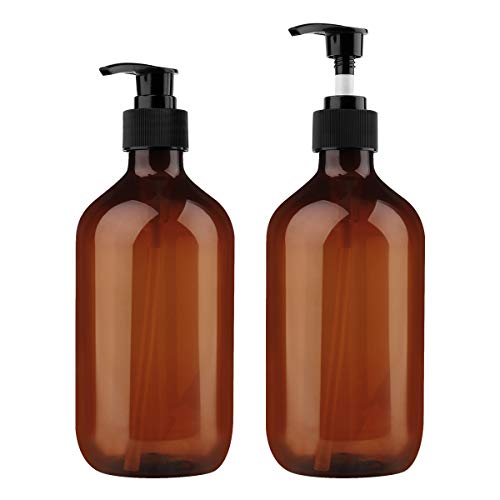 Yebeauty Pump Bottle, Pump Lotion Dispenser 17oz/500ml Empty Bottle with Pump Multipurpose for Emulsion Shampoo or Body Wash Bottle Pack of 2