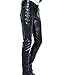 Idopy Men`s Black Slim Fit Soft PU Faux Leather Biker Pants
